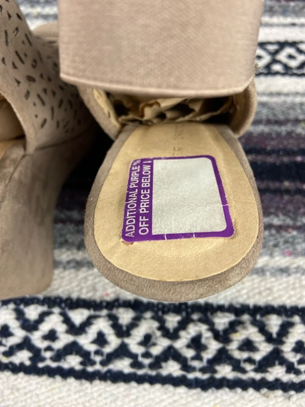 Chinese Laundry Taupe Platform Perforated Peep Toe Wedge Sandals High Heels 11